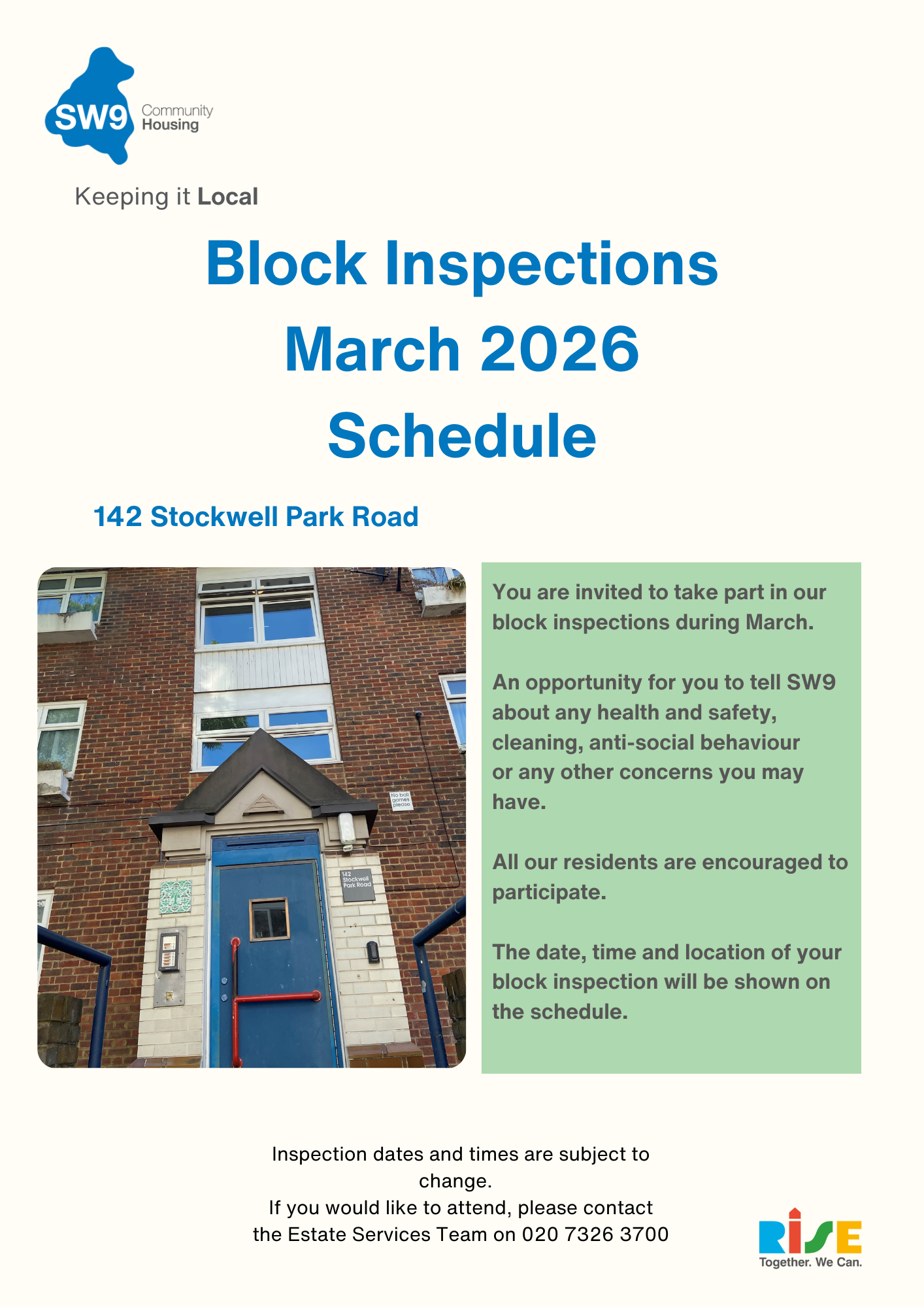 Image for Block Inspections, March 2026